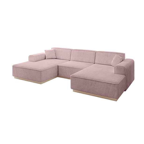 ALTDECOR SEDACÍ SOUPRAVA ve tvaru U IREA-U1 301x165x80 Růžová Manšestr
