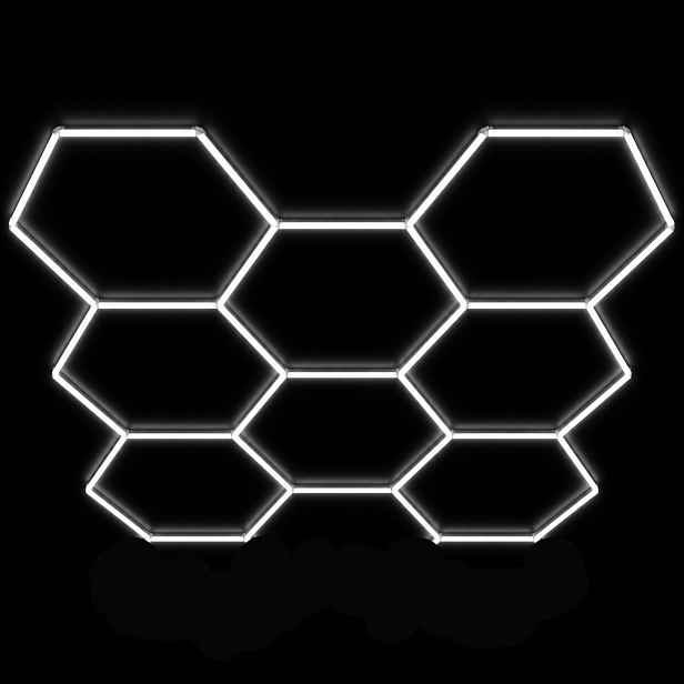 Led osvětlení Hexagon 8 Ks 245W 6500K, voštinová struktura, garáž