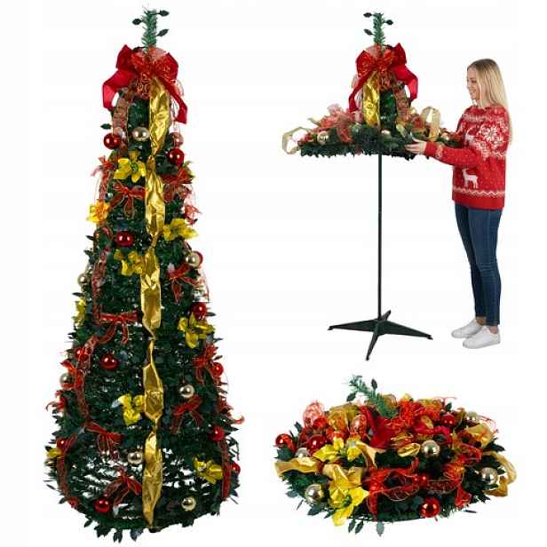 ND12_18612 Skládací vánoční stromek s ozdobami 1,8 m Ruhhy