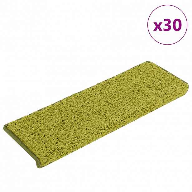 vidaXL Schodové rohože 30 ks 65 x 21 x 4 cm zelené s obdélníkovým okrajem