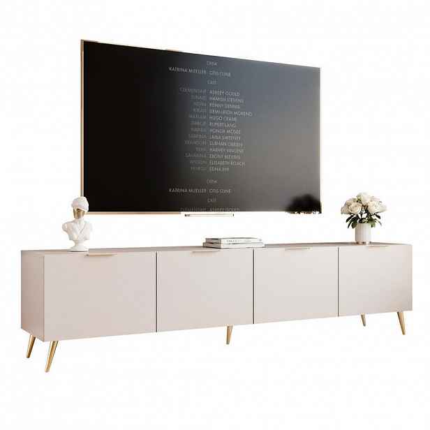 Idohome TV skříňka ANGEL 200 cm na nožkách s osvětlením KAŠMÍROVÁ