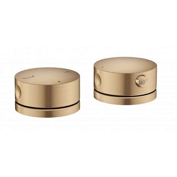 Axor One - Termostatická baterie na okraj vany, 2-otvorová instalace, kartáčovaný bronz 48470140