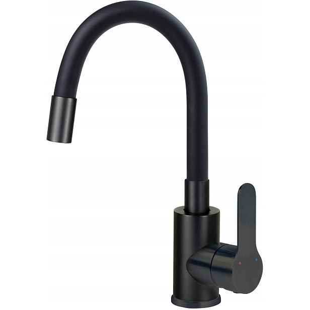 Deante Umyvadlová baterie Černá Ohýbaná Výtokové Ramínko Stojící 310 mm