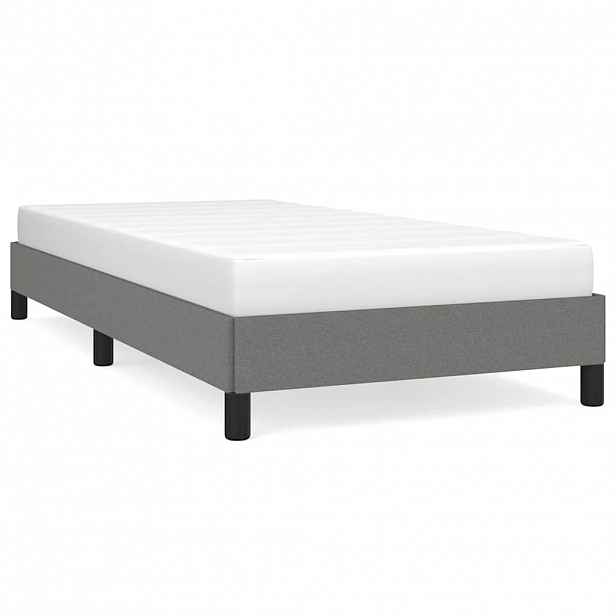 vidaXL Rám postele bez matrace tmavě šedý 90 x 200 cm textil