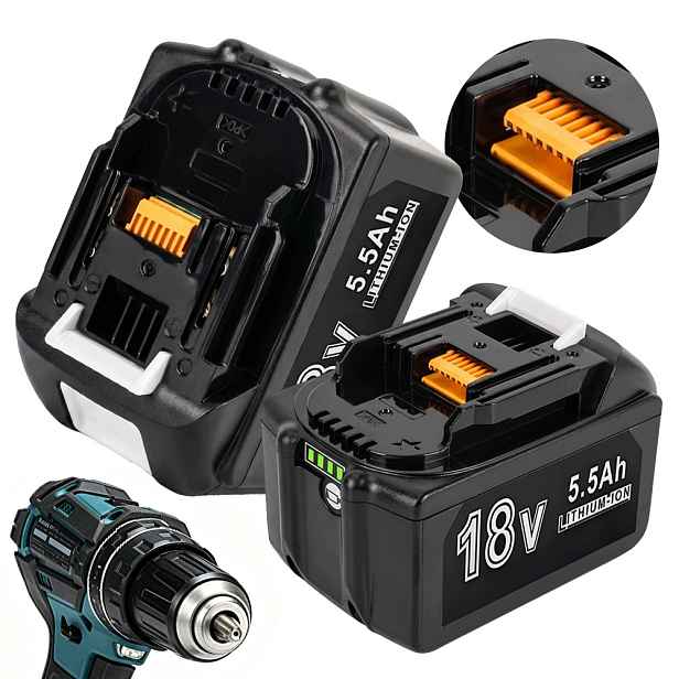 18V lithium-iontové akumulátory 5500 Mah s Led displejem pro broušení