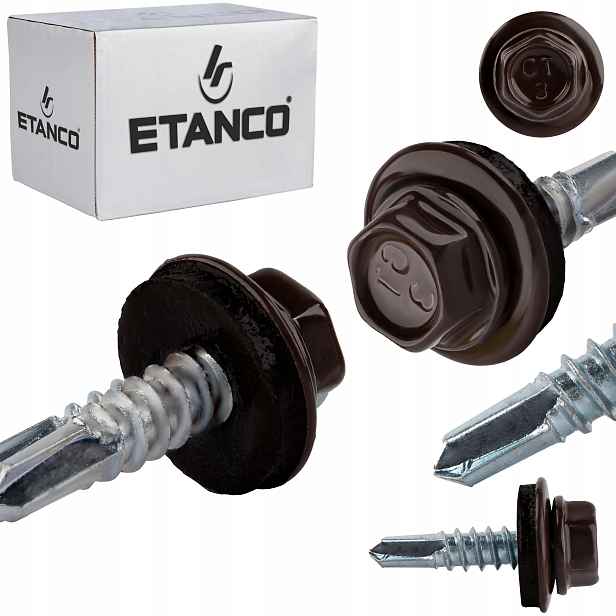 Samovrtné šrouby do kovu 3 mm 4,8 x 19 mm Ral 8017 250 ks Etanco GT3 Z14