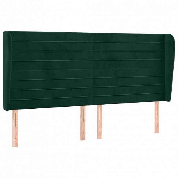 vidaXL Čelo postele typu ušák tmavě zelená 183x23x118/128 cm samet
