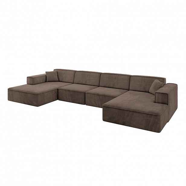 ALTDECOR SEDACÍ souprava IREA-U2-v4 – 386 x 165 x 77 cm, hnědá