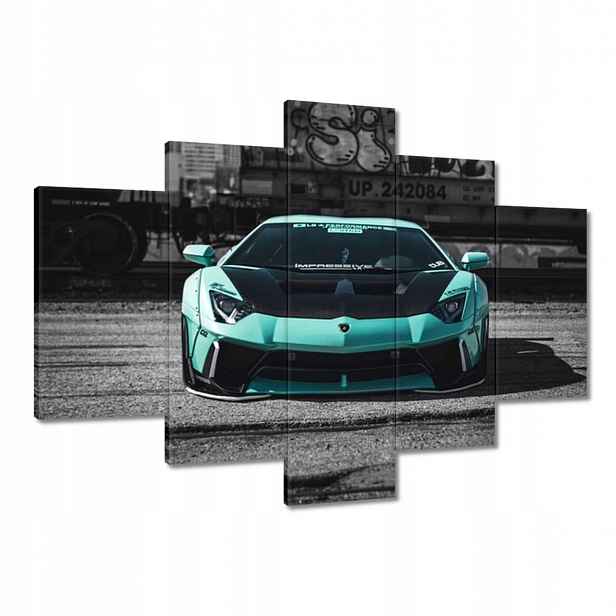 Obrazy 150x105 Tyrkysové Lamborghini