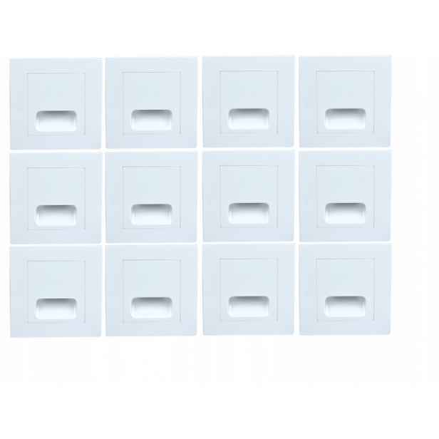 12x Schodišťová lampa Halogen Led 230V bílá