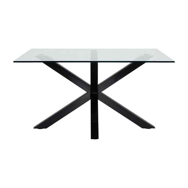 Černý konferenční stolek se skleněnou deskou 70x130 cm Argo – Kave Home