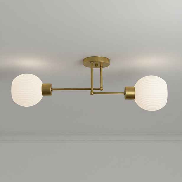 Euro-Lamp Stropní Svítidlo Edi 2 Zlatý Stínidlo bílý proužek 2X60W Výrobce