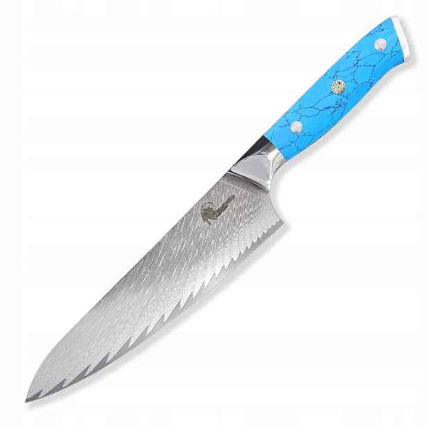 Nůž kuchyňský Chef/Gyuto 210 mm Dellinger Blue Stone Damascus