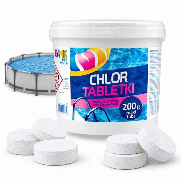 Pevná Dezinfekce Bazénu Chlor 5 Kg Tablety 200 G 25 Ks Chemie Long Tabs