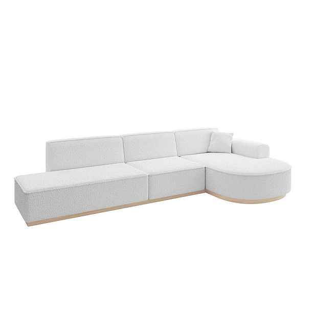 ALTDECOR ROHOVÁ SEDAČKA s otomanem, pravá ARRIO-L2 328x171x83 Bílá Buklé
