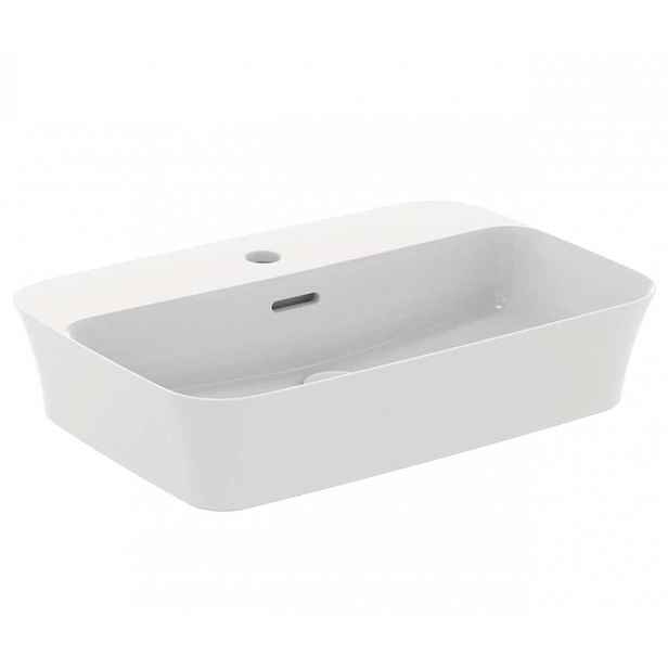 Ideal Standard Ipalyss - Umyvadlo na desku, 55x38 cm, s přepadem, otvor pro baterii, matná bílá E2077V1