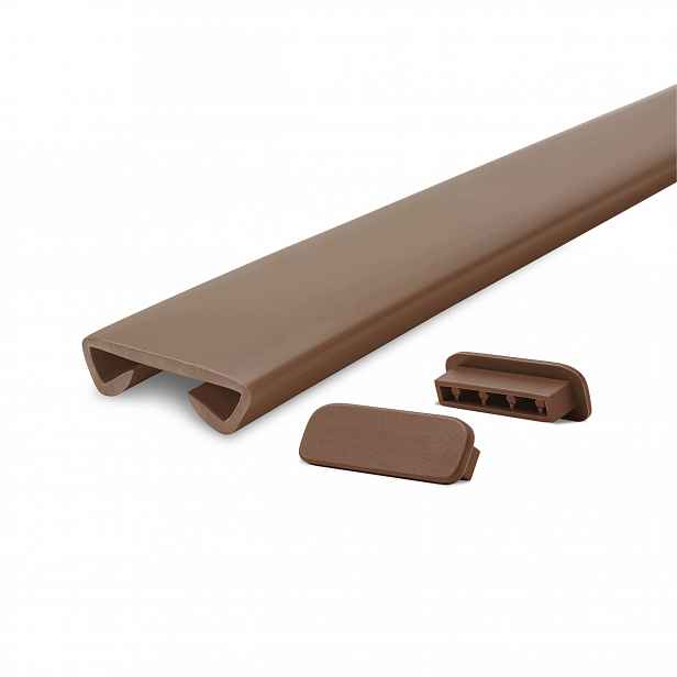 Pvc zábradlí Standard 40x8x3,2 mm, hnědé, 25 m