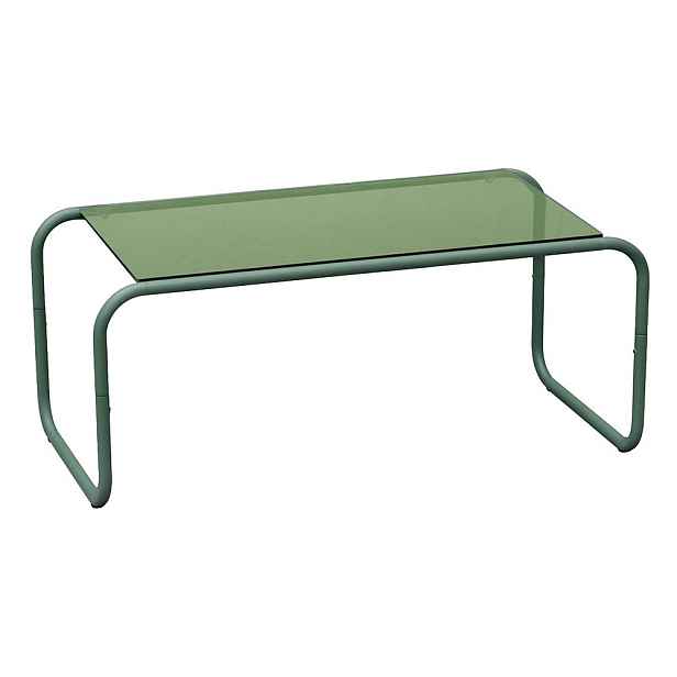 Zelený konferenční stolek se skleněnou deskou 40x80 cm Ventana – Leitmotiv
