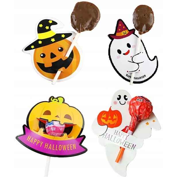 10 x Balení Ozdoba Na Lízátko Slámka Halloween