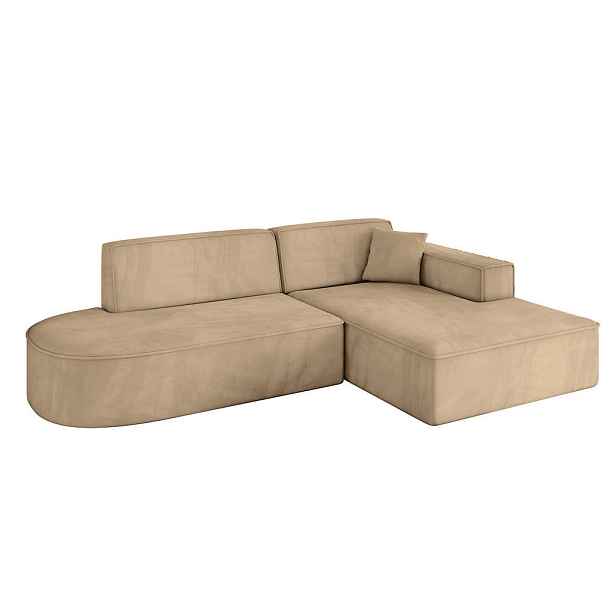 ALTDECOR ROHOVÁ SEDAČKA s otomanem, pravá IREA-L1-v4 232x165x77 Béžová Velur