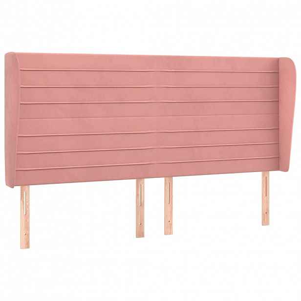 vidaXL Čelo postele typu ušák růžová 183x23x118/128 cm samet