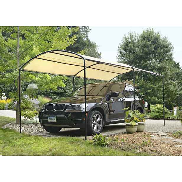 Plachtový přístřešek na auto 270 x 490 cm písková Dekorhome