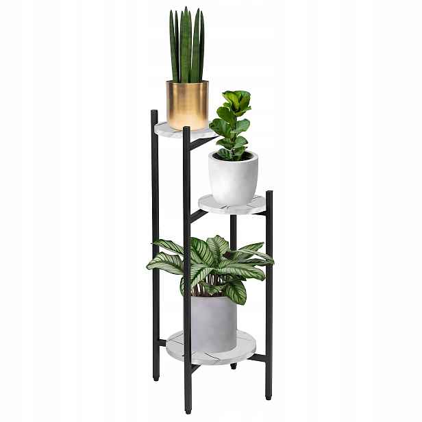 Držák Na Květináč kovový Tretorri 80 cm, mramorový design, kaskádový, loftový styl, na květináče
