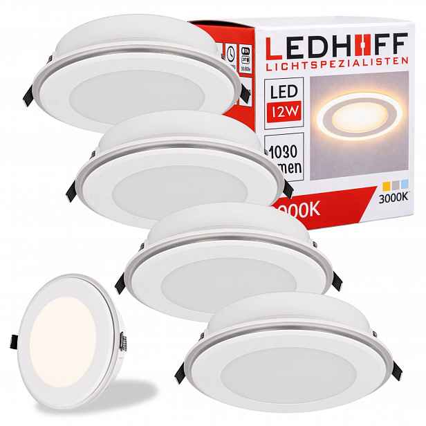 Stropní Led podomítkové svítidlo Mocna 12W 1030lm Teplé světlo Kulaté Stropní Svítidlo x4