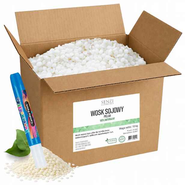 Vosk Sojový Pillar pro volně stojící svíčky 10 kg tužka Blue 10 ml Bonus