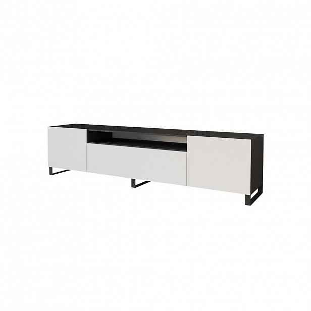 ALTDECOR NÍZKÁ komoda ELIO-S 200 x 53 x 41 cm – černá / bílá