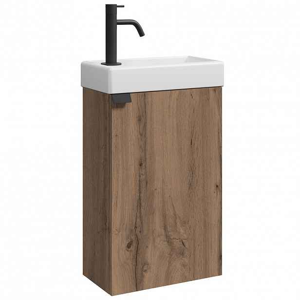 Badplaats SET UMYVADLA SE SKŘÍŇKOU Apollo 2 díly hnědý dub - 40 x 22 x 64 cm
