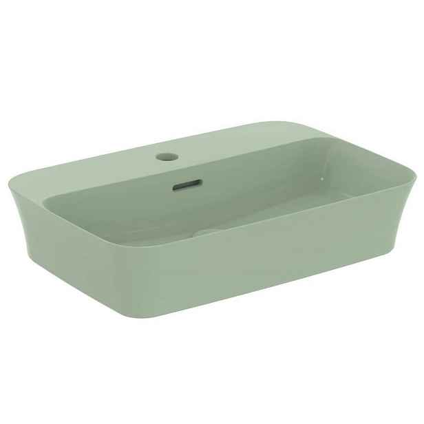 Ideal Standard Ipalyss - Umyvadlo na desku, 55x38 cm, s přepadem, otvor pro baterii, Sage E2077X9