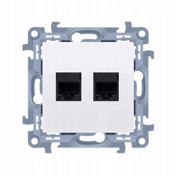Kontakt Simon 10 Počítačová zásuvka 2x RJ45 Kat 6 Bílá