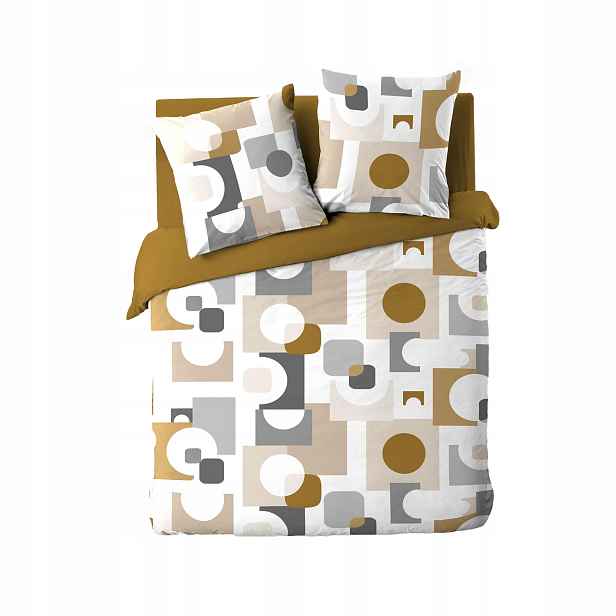 Povlečení Dvoulůžkové Žluté S Geometrickým Vzorem 240 X 220 CM Geomelo