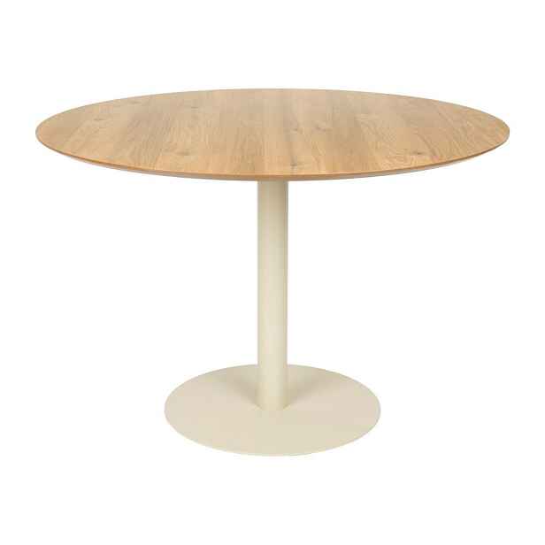 Kulatý jídelní stůl s deskou v dubovém dekoru ø 110 cm Steven – White Label