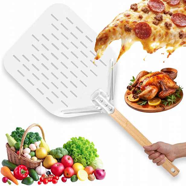 Lopata Na Pizzu Perforovaná Hliník 30X40 CM, Čtvercová Technika