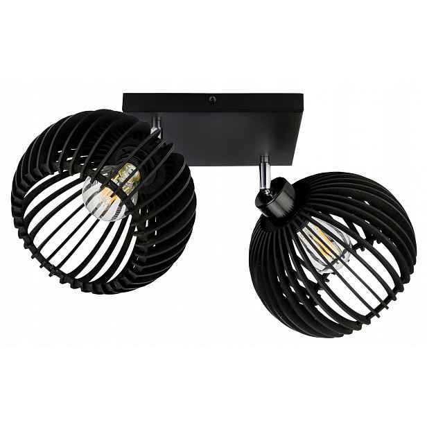Lampa stropní svítidlo stropní pohyblivý lustr Loft stínidlo koule 36 Dřevo na 2x E27