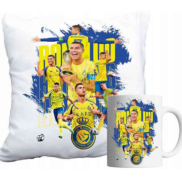 Hrnek A Polštář Bílý Set Cristiano Ronaldo CR7 Pro Dítě Jméno