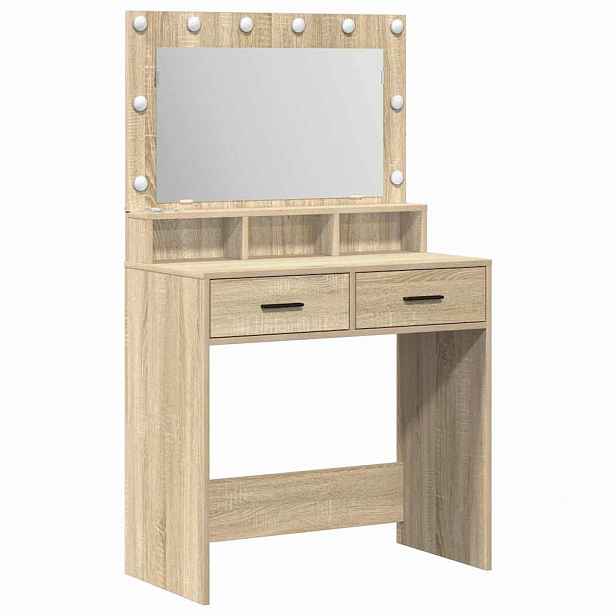 vidaXL Kosmetický stůl Sonoma dub 79 x 41 x 135 cm Kompozitní dřevo