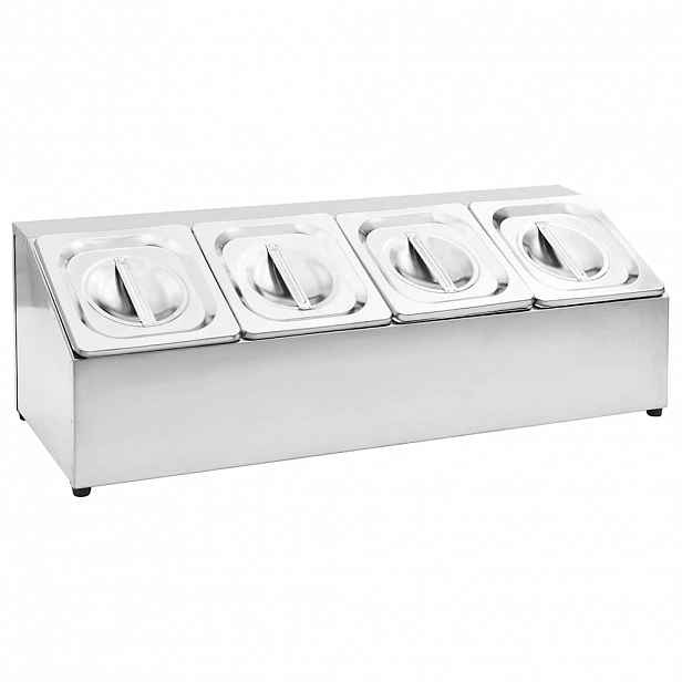 vidaXL Nástavba na gastronádoby pro 4 GN 1/6 nádoby nerezová ocel