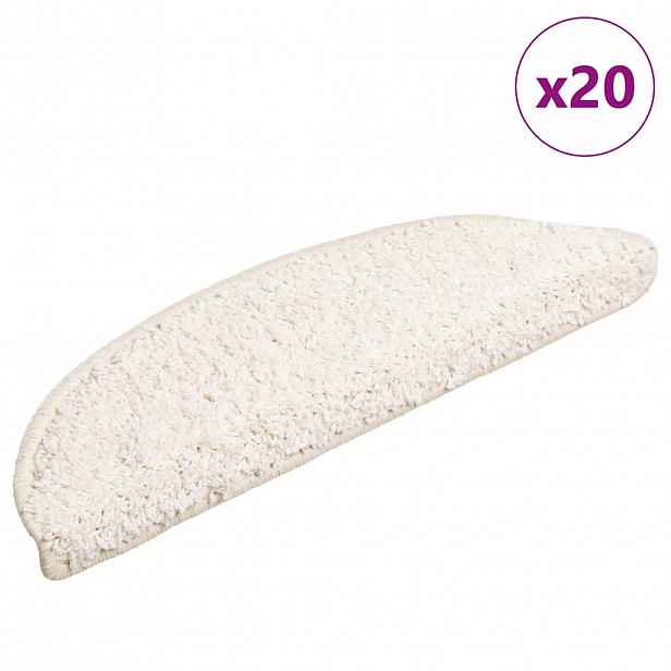 vidaXL Schodové rohože 20 ks 56 x 17 x 3 cm bílé půlkulaté