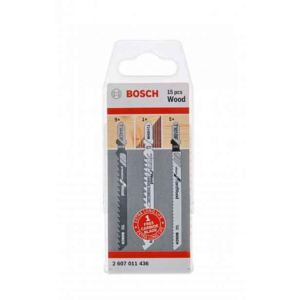 Bosch - 15dílná sada pilových plátků na dřevo 2607011436