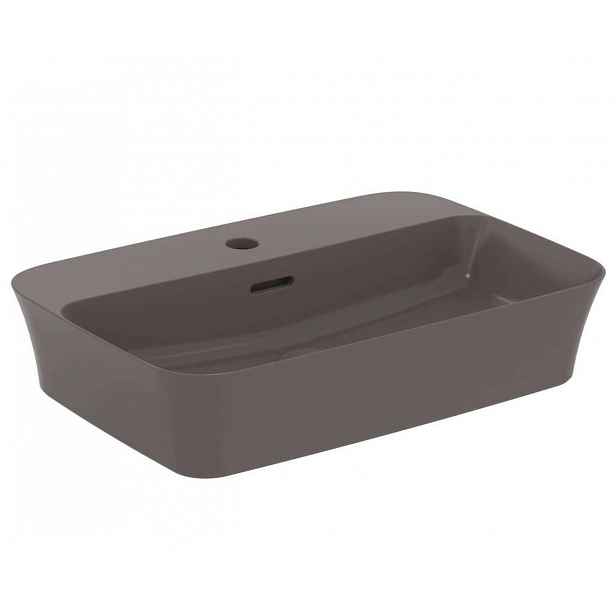 Ideal Standard Ipalyss - Umyvadlo na desku, 55x38 cm, s přepadem, otvor pro baterii, slate grey E2077V5