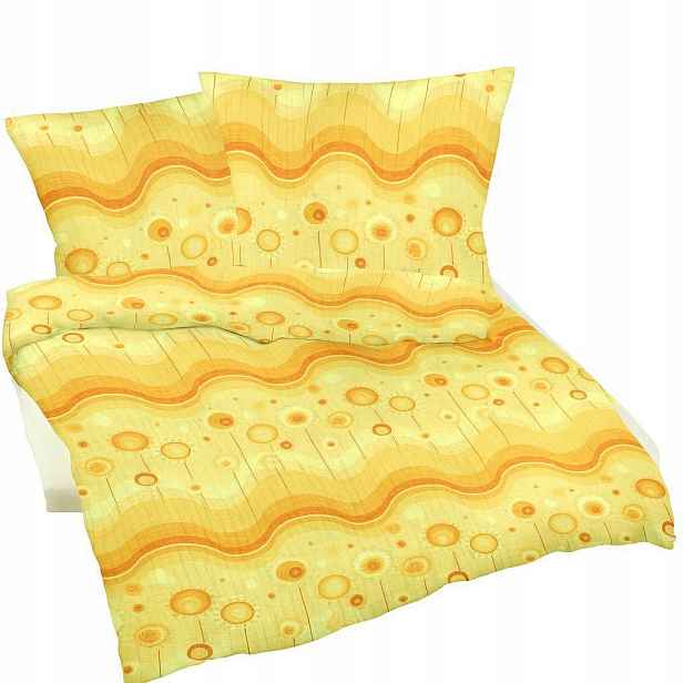 Krepové povlečení 200x220 Lízátka Oranžové knoflíky 100% bavlna hrubá