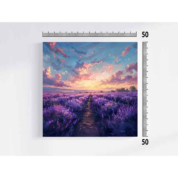 Plátno Obraz Na Plátně Levandule Květy Slunce Západ Slunce 50x50