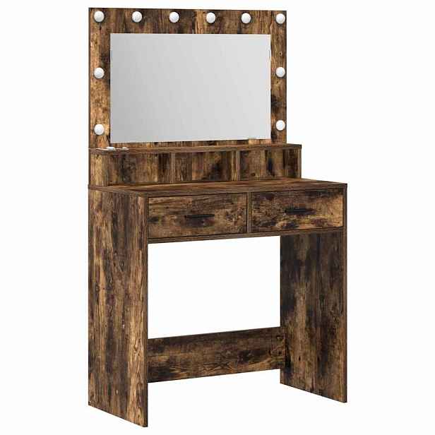 vidaXL Kosmetický stůl Kouřový dub 79 x 41 x 135 cm Kompozitní dřevo