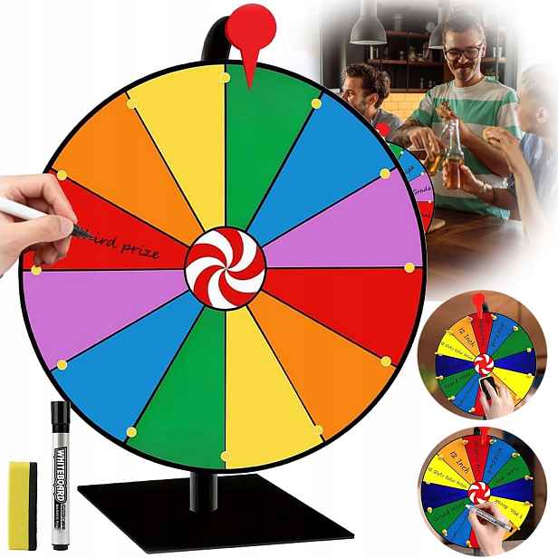 Kolo Fortuny Suché Hra Pro Děti Loterie 30 CM Marker a Houbička