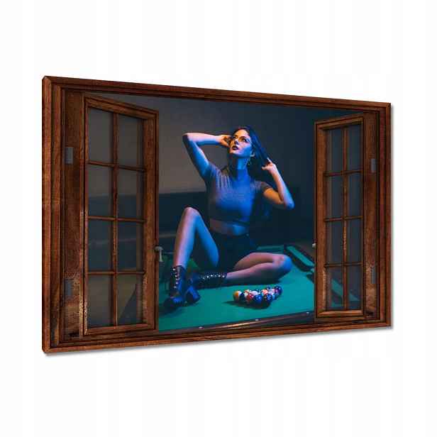 Obrazy 90x60 Kulečník Hra Stůl Bílé Tyče