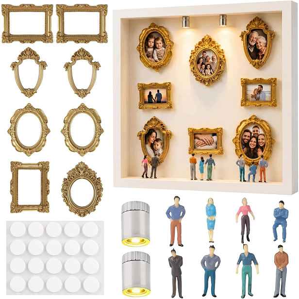 Rámeček na fotografie s Led světly Mini Multi Foto Galerie Koláž Diy Bílá