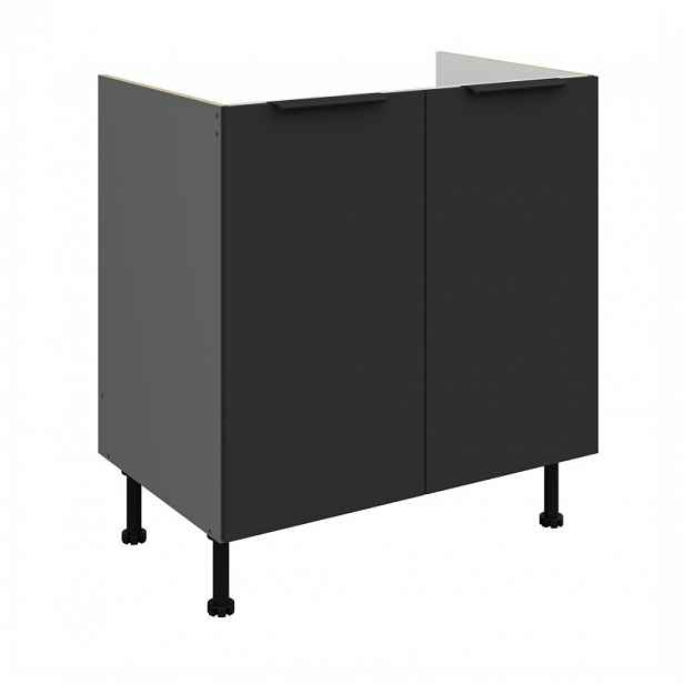 Dřezová skříňka LUNARA - šířka 80 cm, černá / antracit